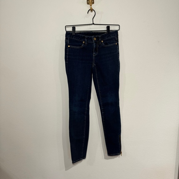 Tory Burch Denim - Tory Burch Women's Cropped Slim Jeans Dark Wash Blue Size 24